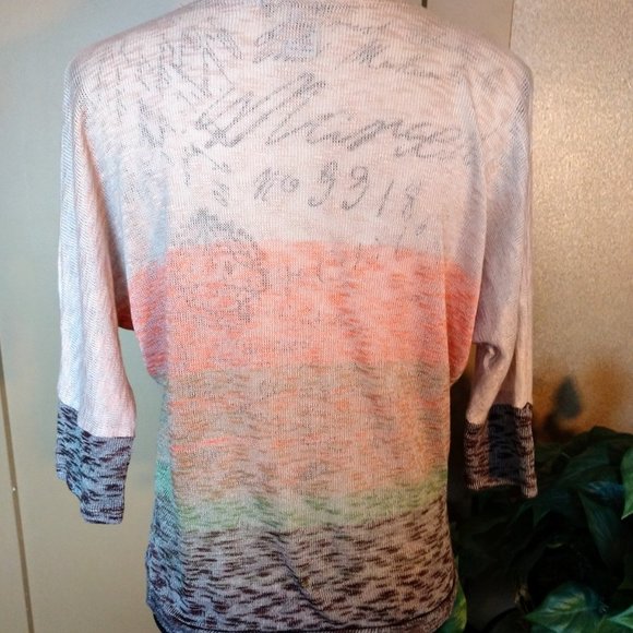 American Rag Earth Tone Scoop Neck Tee Shirt Size Medium - Picture 3 of 8